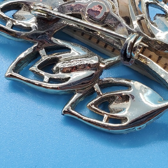 Vintage goldtone leaf branch frond brooch pin Lapel Collar Office Professional - Picture 2 of 5